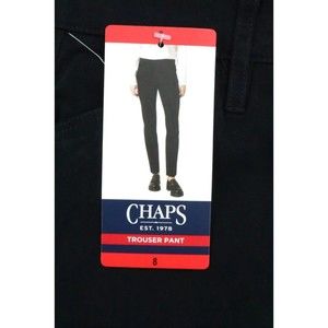 Chaps EST 1978 Women's Dress Pant Trousers Stretch Cotton Black 30" Inseam, Sz 8